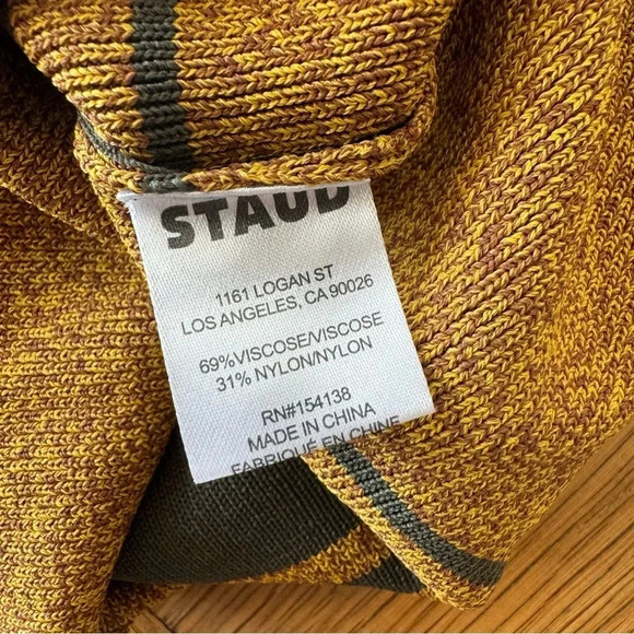 NWT Staud XS Cara Striped Keyhole Bodycon Knit Mini Dress - Picture 6 of 9